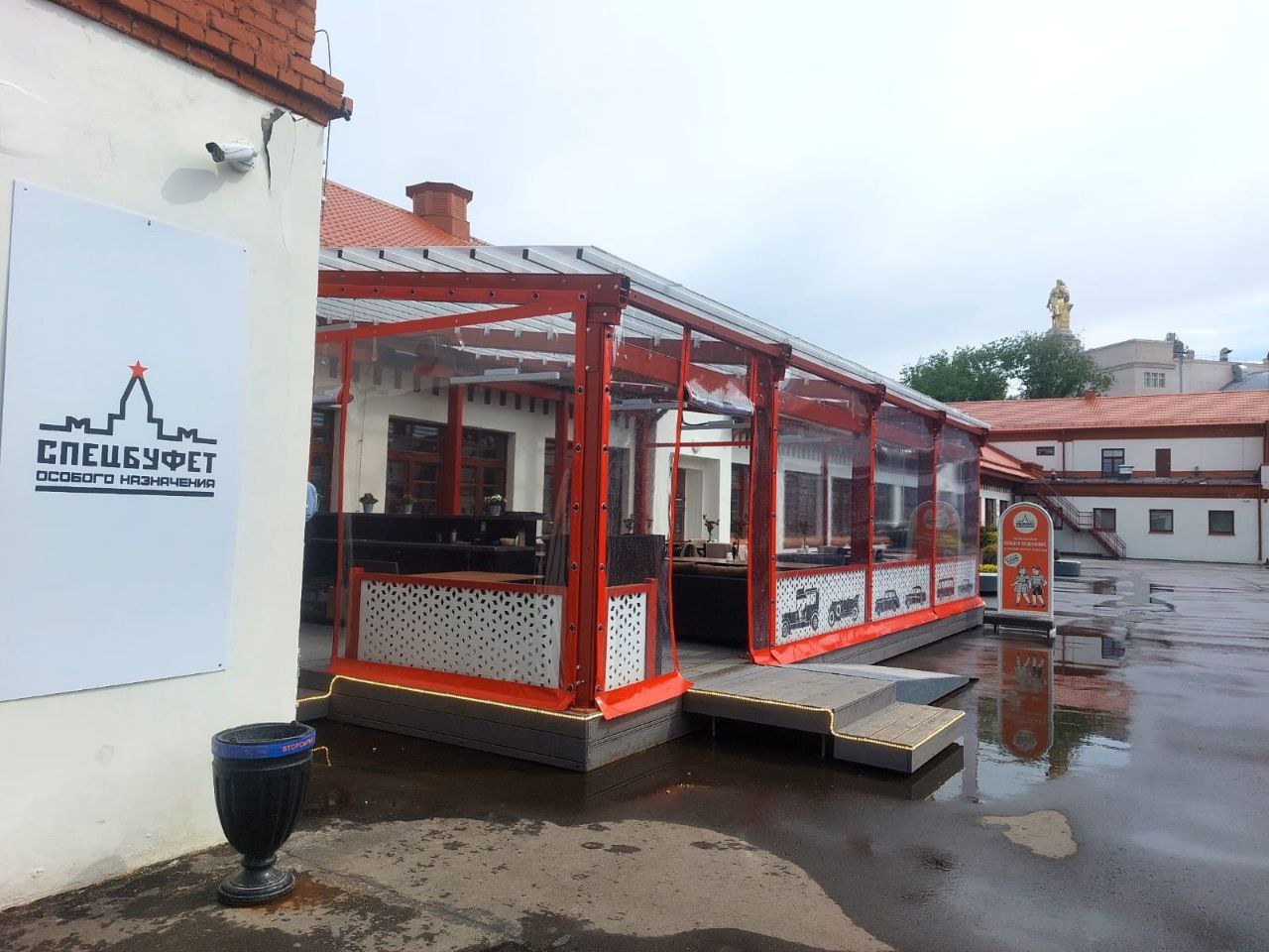 ПВХ шторы для летней террасы кафе в Андреевке